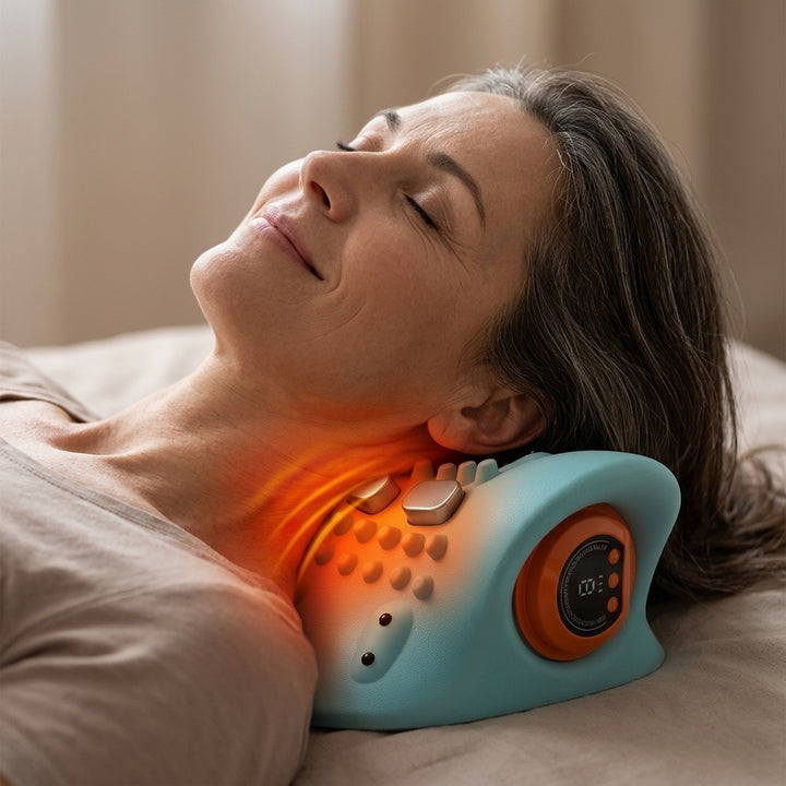 Infrared heat therapy on neck
